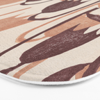 Linocut Tulip Pattern #2 Bath Mat Gallery Image 3