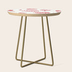 Red White Watercolor Candy Cane Peppermint Lollipops All Over Side Table Gallery Image 1