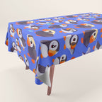 Happy puffin - blue Tablecloth Gallery Image 1