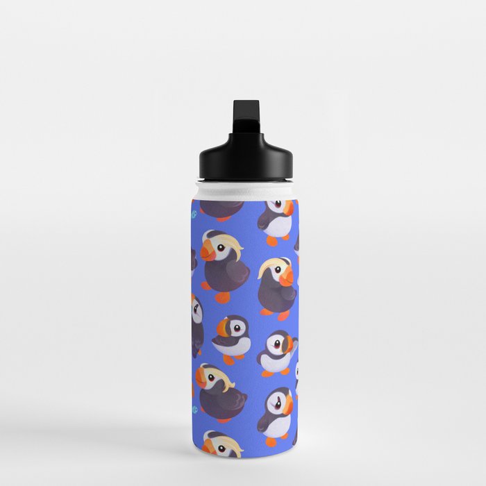 Happy puffin - blue Water Bottle Gallery Image 3