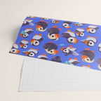 Happy puffin - blue Wrapping Paper Gallery Image 2