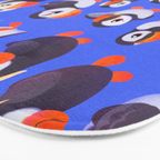 Happy puffin - blue Bath Mat Gallery Image 3