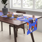Happy puffin - blue Table Runner Gallery Image 2