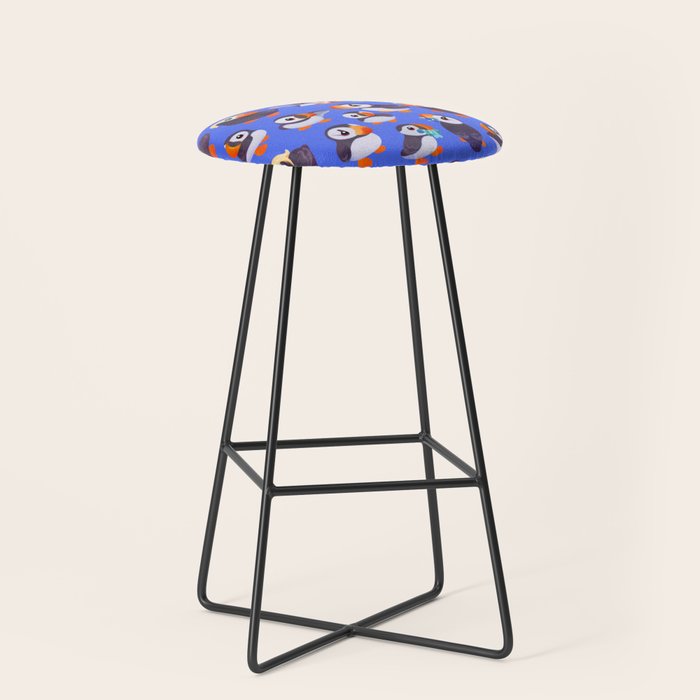 Happy puffin - blue Stool Gallery Image 1