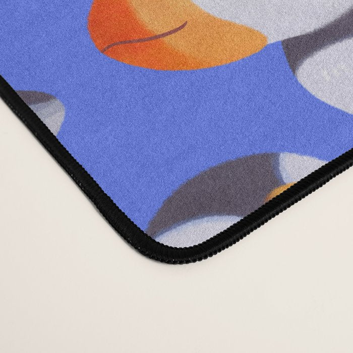 Happy puffin - blue Desk Mat Gallery Image 4