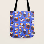 Happy puffin - blue Tote Bag Gallery Image 1