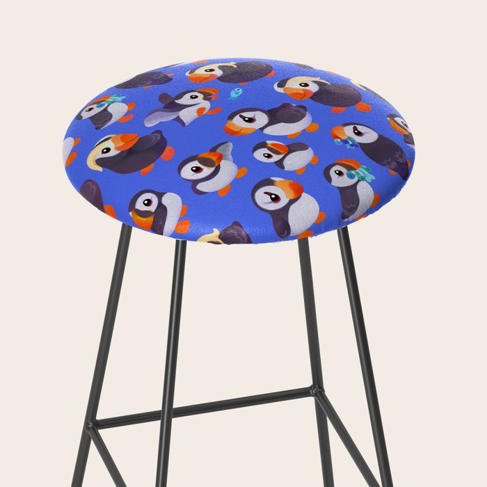 Happy puffin - blue Stool Gallery Image 2
