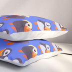 Happy puffin - blue Pillow Sham Gallery Image 3