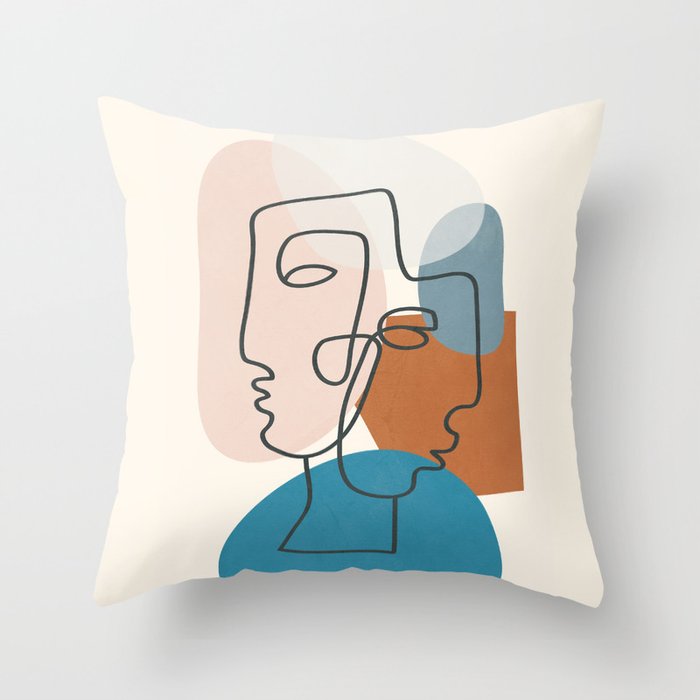 Abstract Profiles 01 Throw Pillow Gallery Image 6