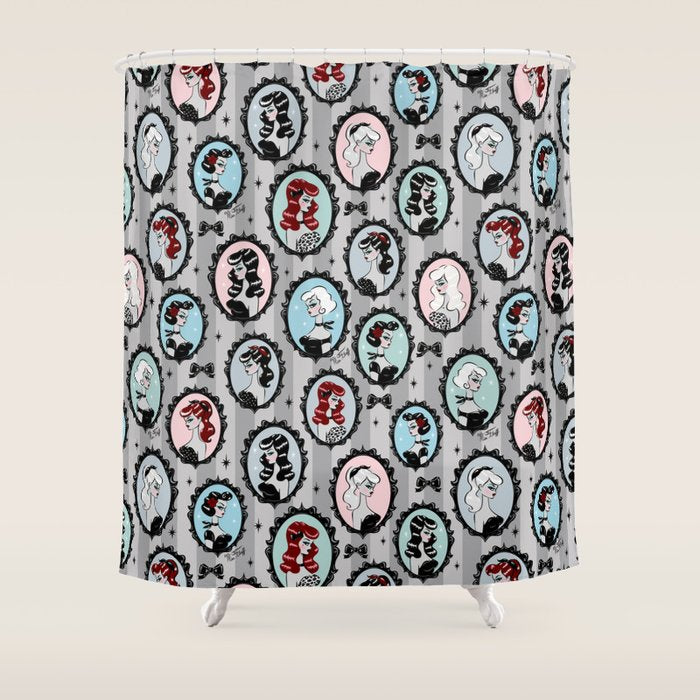 Cameo Dolls Shower Curtain Gallery Image 1
