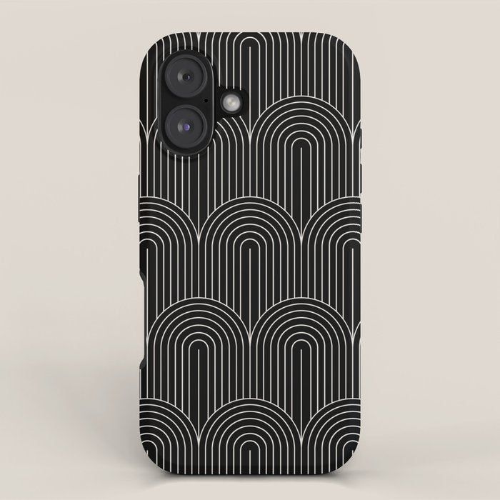 Art Deco Arch Pattern V Black & White iPhone Case Gallery Image 1