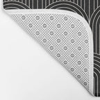 Art Deco Arch Pattern V Black & White Bath Mat Gallery Image 2