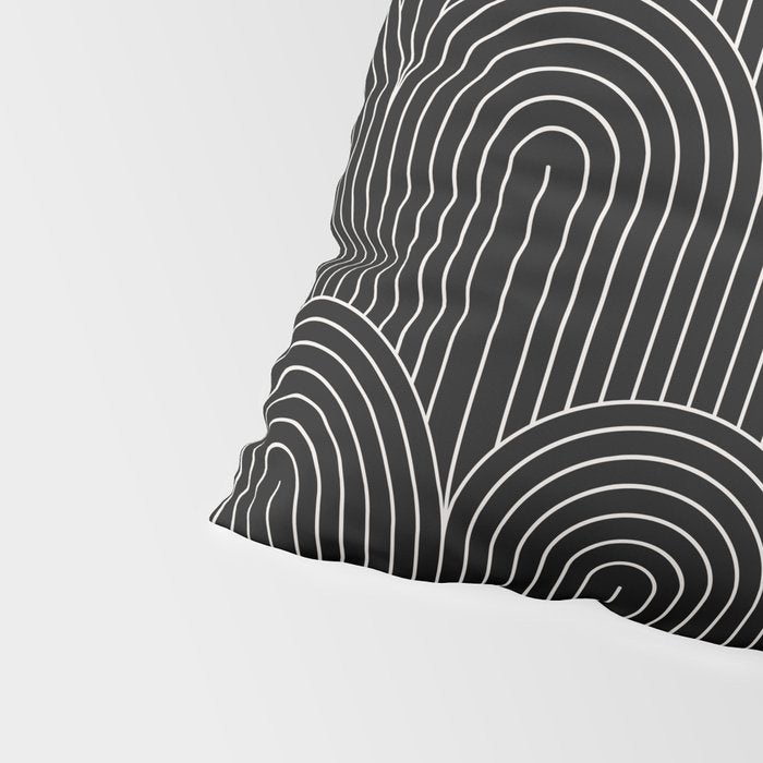 Art Deco Arch Pattern V Black & White Pillow Sham Gallery Image 4