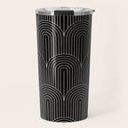 Art Deco Arch Pattern V Black & White Travel Mug Gallery Image 1
