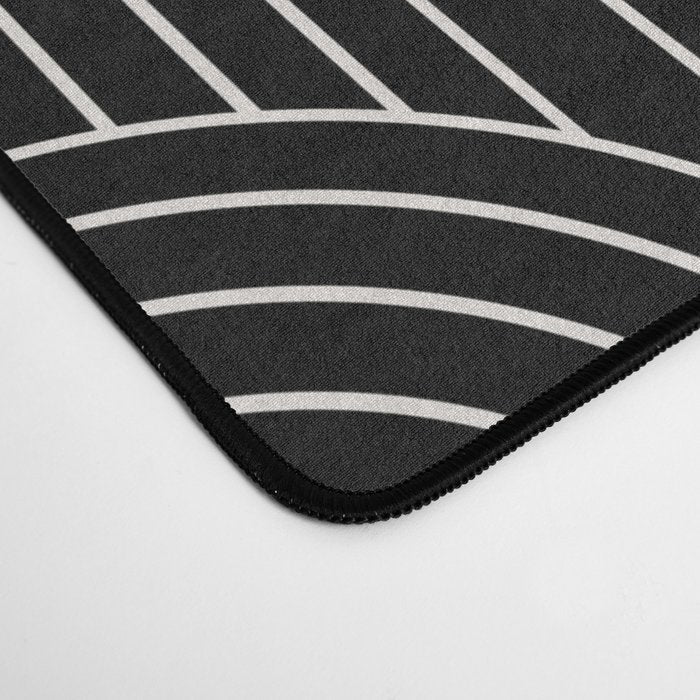Art Deco Arch Pattern V Black & White Desk Mat Gallery Image 4