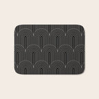 Art Deco Arch Pattern V Black & White Bath Mat Gallery Image 1