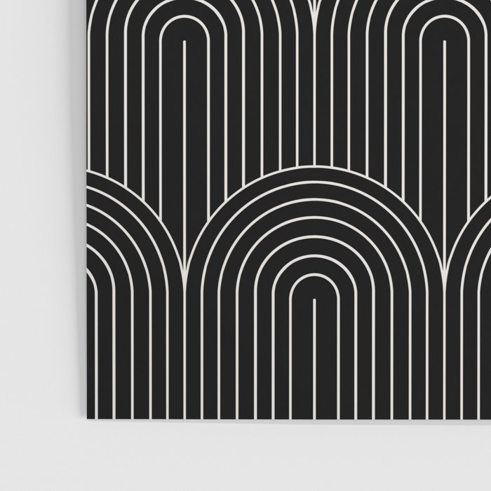 Art Deco Arch Pattern V Black & White Poster Gallery Image 3