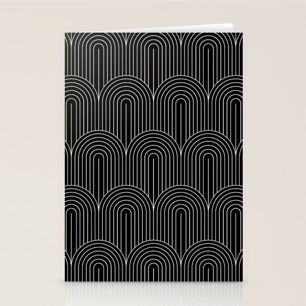 Art Deco Arch Pattern V Black & White Stationery Card Gallery Image 2