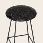 Art Deco Arch Pattern V Black & White Stool Gallery Image 2