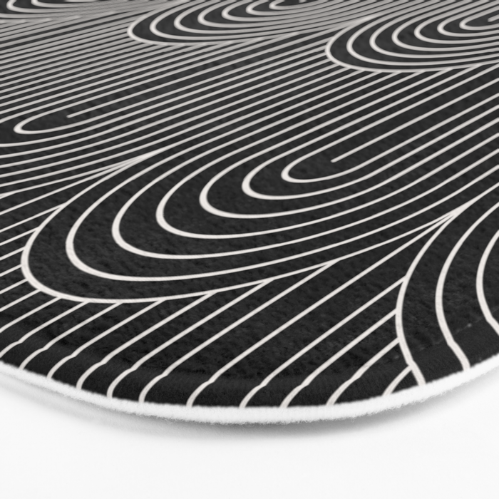 Art Deco Arch Pattern V Black & White Bath Mat Gallery Image 3