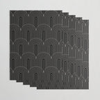 Art Deco Arch Pattern V Black & White Wrapping Paper Gallery Image 3