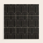 Art Deco Arch Pattern V Black & White Wood Wall Art Gallery Image 1