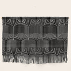 Art Deco Arch Pattern V Black & White Wall Hanging Gallery Image 1