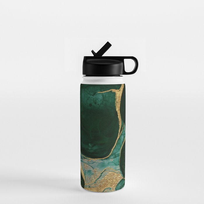 Gold and Emerald Marble I Water Bottle Gallery Image 1