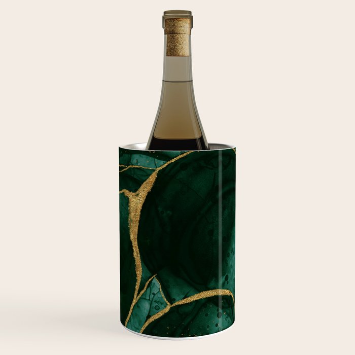 Gold and Emerald Marble I Wine Chiller Gallery Image 3