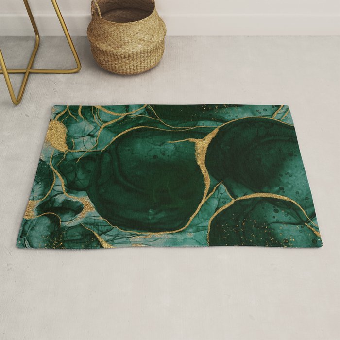 Gold and Emerald Marble I Rug Gallery Image 1