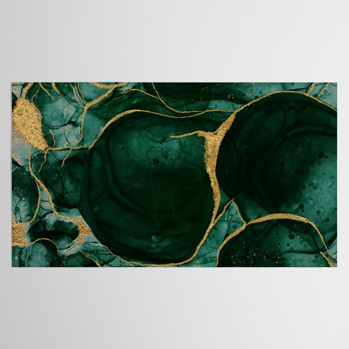 Gold and Emerald Marble I Tablecloth Gallery Image 2