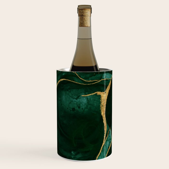 Gold and Emerald Marble I Wine Chiller Gallery Image 1