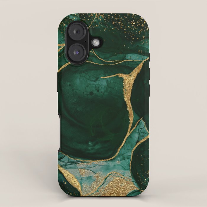 Gold and Emerald Marble I iPhone Case Gallery Image 1