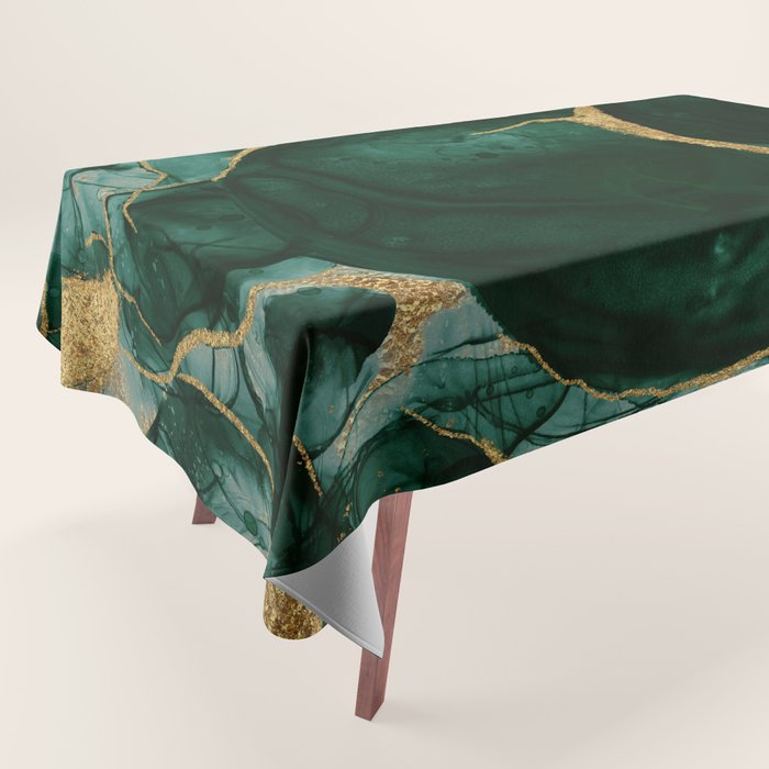 Gold and Emerald Marble I Tablecloth Gallery Image 1