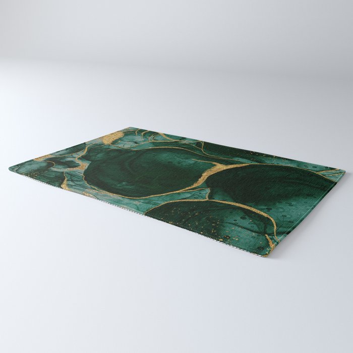 Gold and Emerald Marble I Rug Gallery Image 3