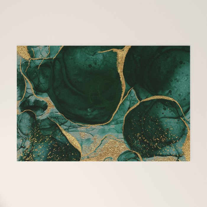 Gold and Emerald Marble I Welcome Mat Gallery Image 1