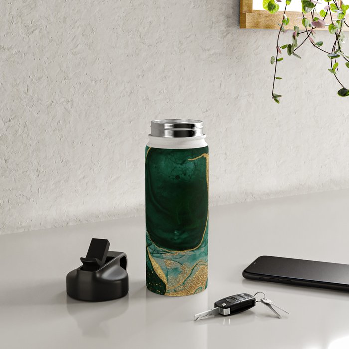 Gold and Emerald Marble I Water Bottle Gallery Image 4