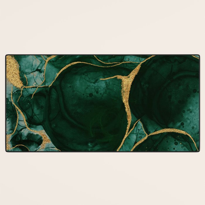 Gold and Emerald Marble I Desk Mat Gallery Image 3