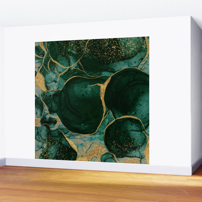 Gold and Emerald Marble I Wall Mural Gallery Image 2
