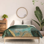 Gold and Emerald Marble I Comforter Gallery Image 3