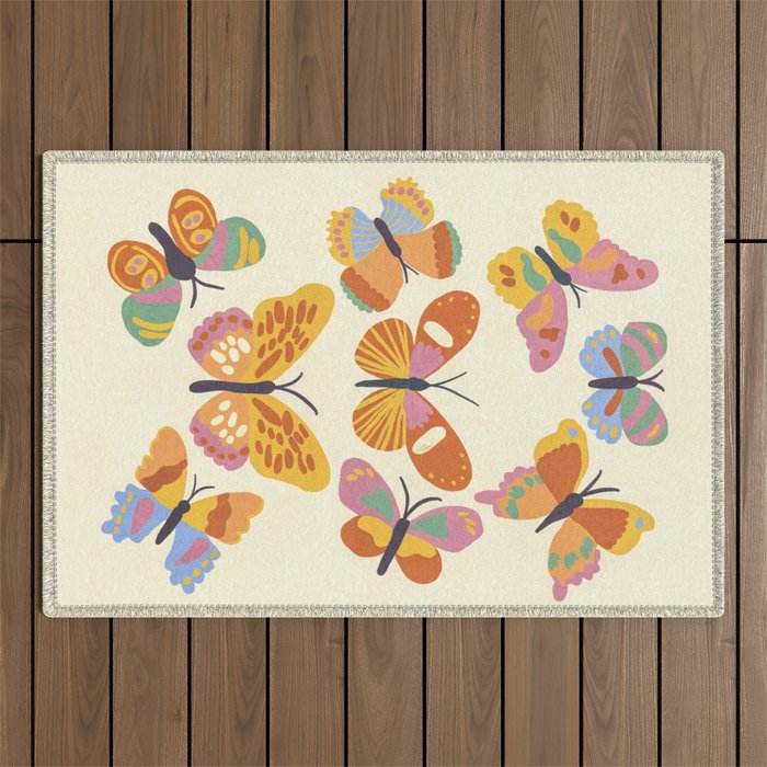Butterflies Outdoor Rug Gallery Image 1