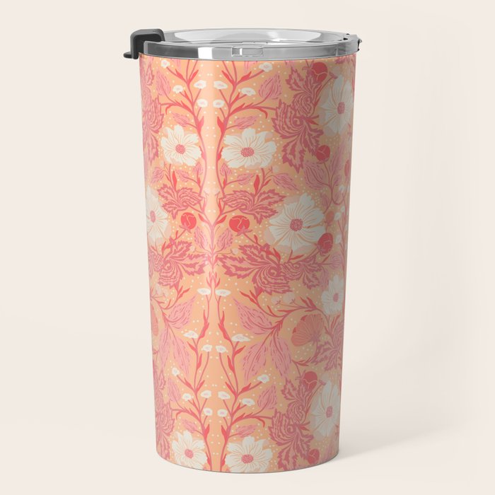 Enchanting Blossom Array: Artisanal Floral Travel Mug Gallery Image 3