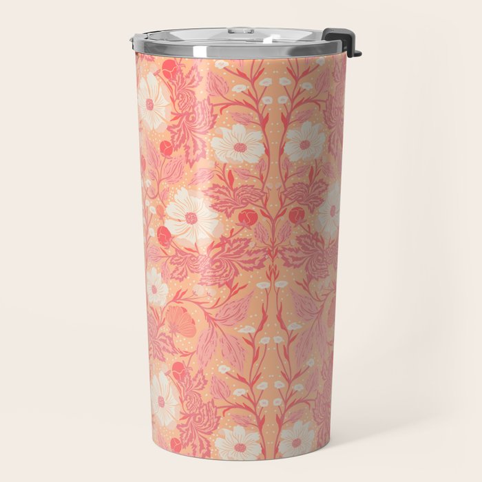 Enchanting Blossom Array: Artisanal Floral Travel Mug Gallery Image 2