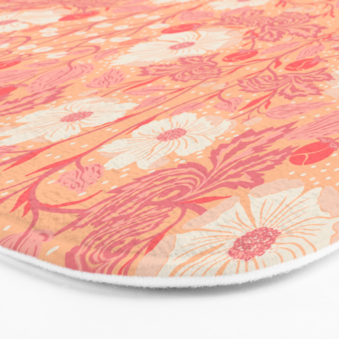 Enchanting Blossom Array: Artisanal Floral Bath Mat Gallery Image 3
