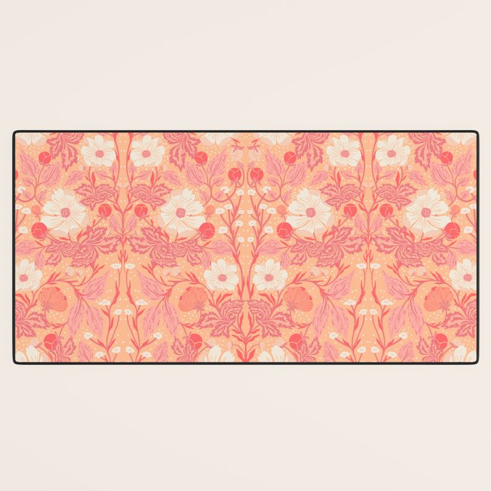 Enchanting Blossom Array: Artisanal Floral Desk Mat Gallery Image 3