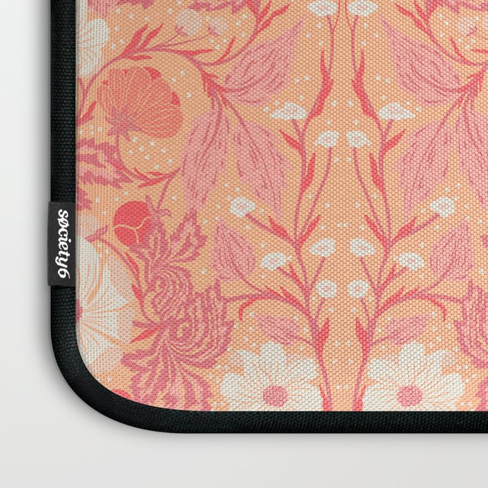 Enchanting Blossom Array: Artisanal Floral Laptop Sleeve Gallery Image 3