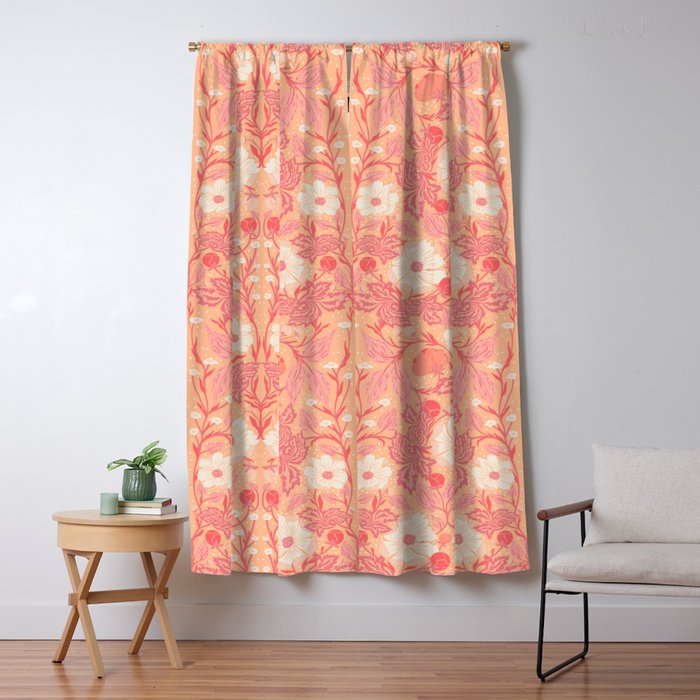 Enchanting Blossom Array: Artisanal Floral Window Curtain Gallery Image 1