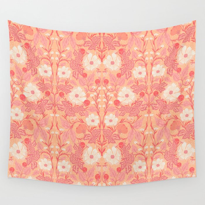 Enchanting Blossom Array: Artisanal Floral Wall Tapestry Gallery Image 1