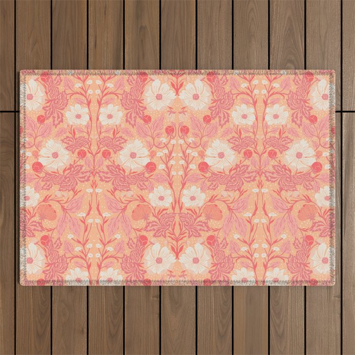 Enchanting Blossom Array: Artisanal Floral Outdoor Rug Gallery Image 1