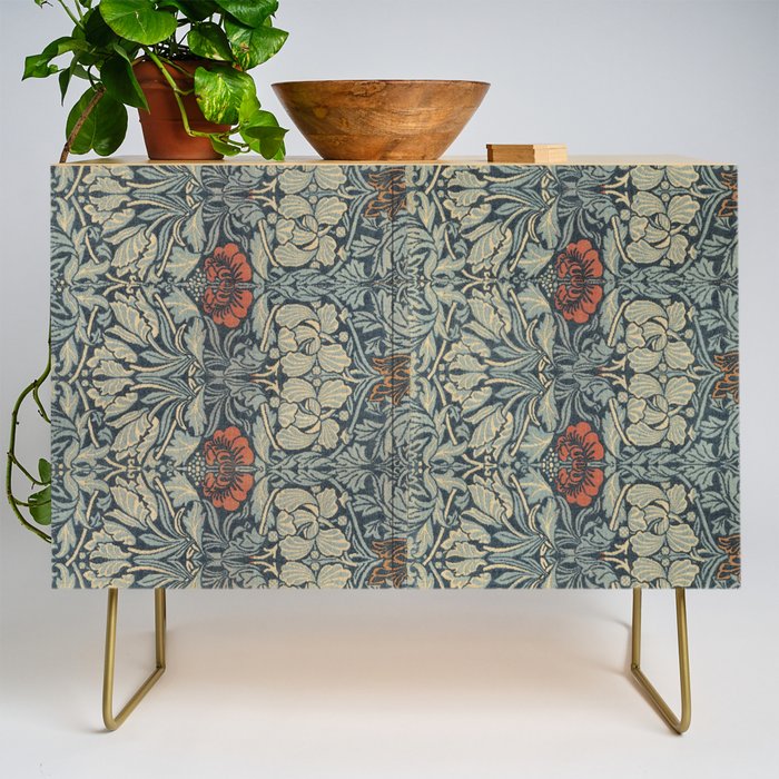 Vintage William Morris Tulip And Rose Credenza